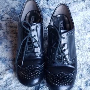 Black lace up booties